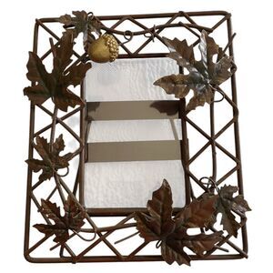 Vintage Iron Metal Vine‎ Oak Leaf & Acorn Picture Frame 4 x 6